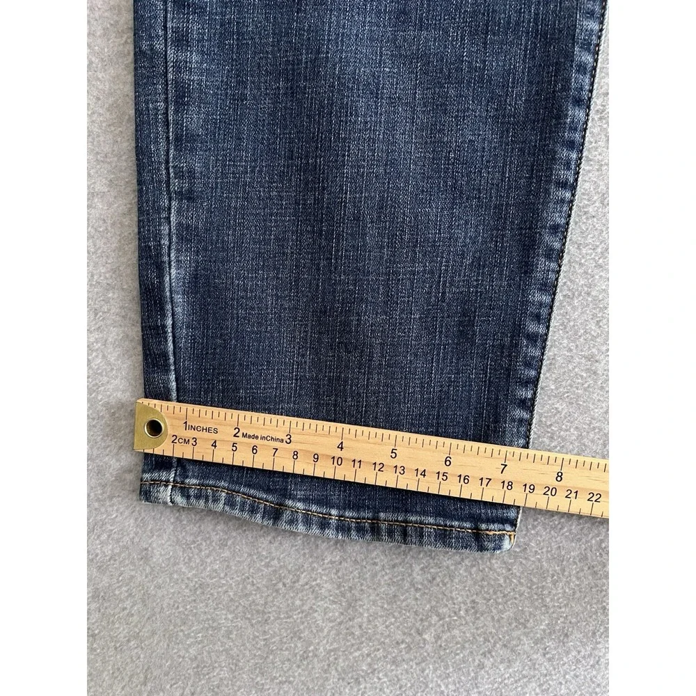 Lucky Brand Jeans Mens 38x32 121 Slim Straight Blue Denim Dark Wash Stretch Work